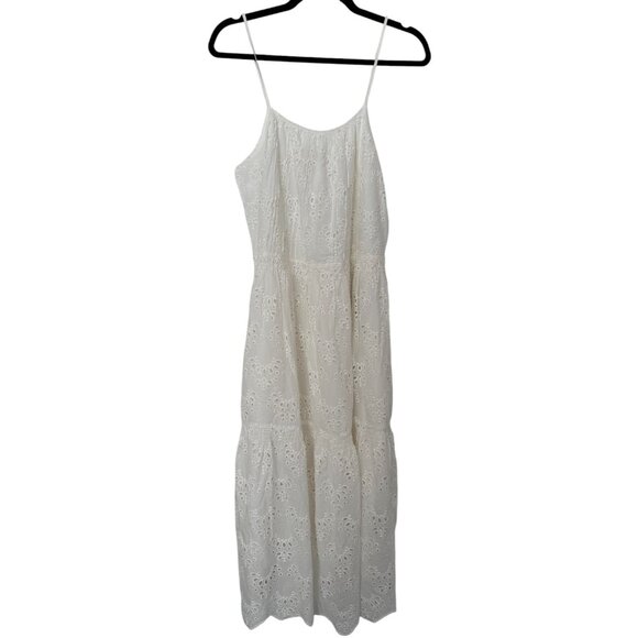 NWT Trovata Julien Strappy White Eyelet Tiered Maxi Dress w/Pockets-Large - Picture 3 of 7